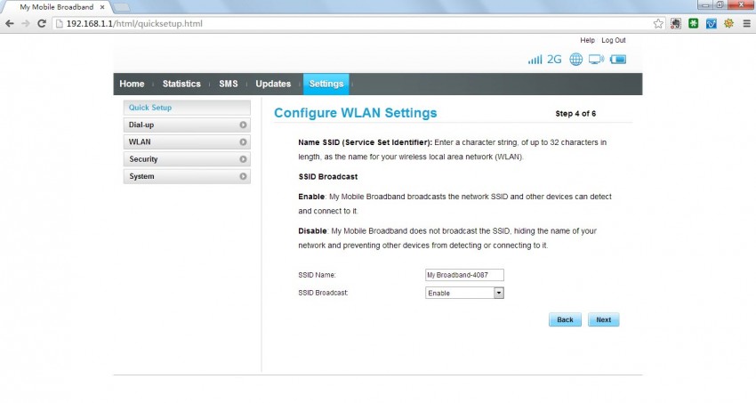 Configuration huawei wifi
