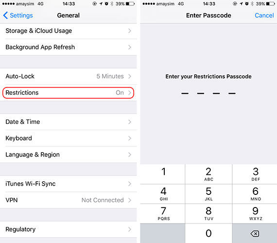 verrouiller application iphone
