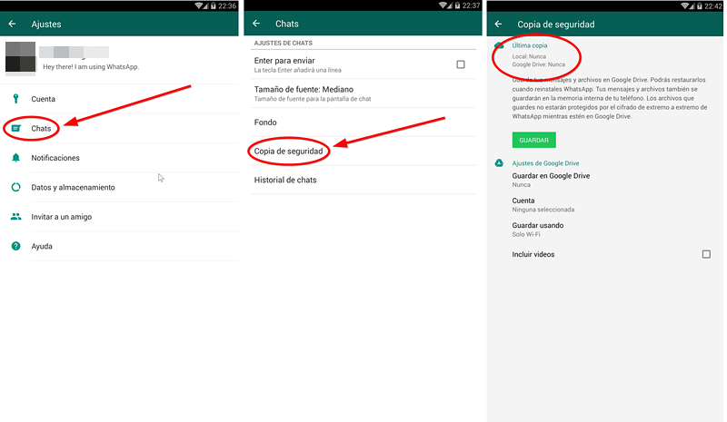 como guardar conversaciones de whatsapp
