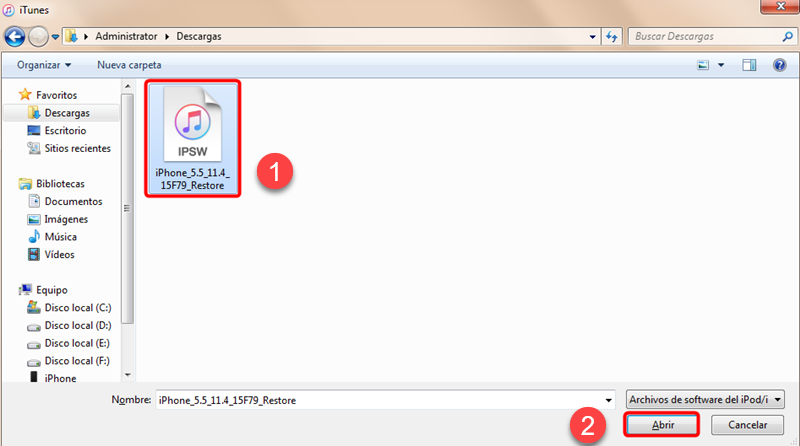 import ipsw file