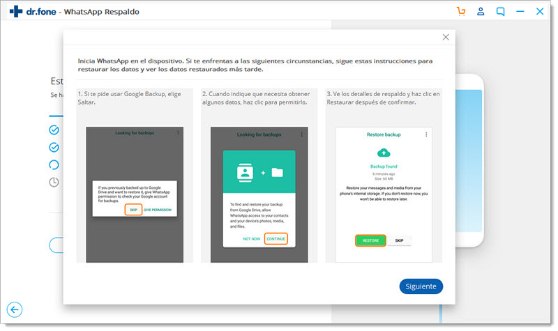 se ha completa la transferencia de whatsapp de Android a Android