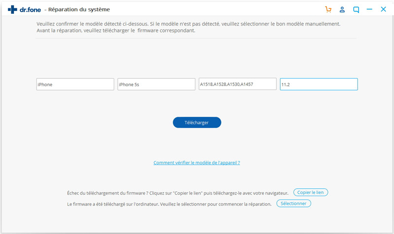 Périphérique iOS détectant iphone en mode dfu